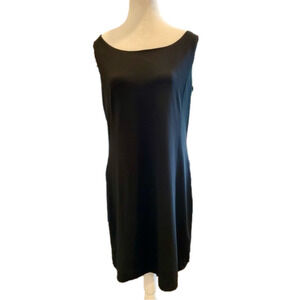 Chico’s sz 1.5 sleeveless black fully lined sheath dress with stretch